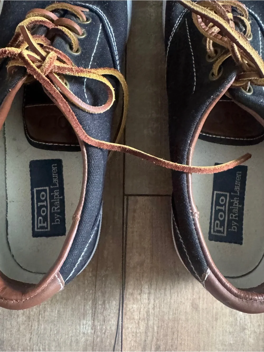 Polo by Ralph Lauren Black Vaughn Canvas Lace Up Sneaker Size 10.5